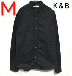 美品　K＆B　シャツ　長袖　透かしレース　ブラック　M　匿名配送