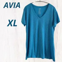 AVIA 【XL 】VネックTシャツ 青 スポーツ用に アヴィア