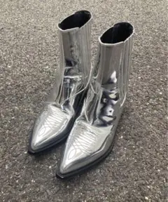 靴 22AW Celine western silver boots 41 22AW Celine western silver boots 41 - メルカリ