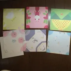 折り紙　大きめ　17センチ　どうぶつの形になる模様付き折り紙　切り絵シール