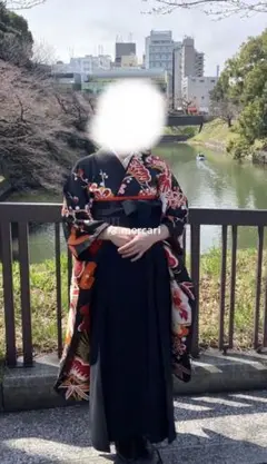 卒業式 袴セット 振袖 アンティーク 5点セット 花嫁衣装 黒