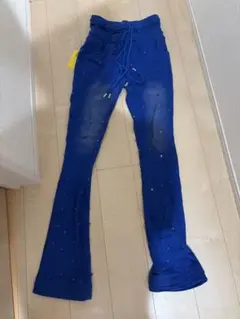 GUAPI 青 フレアパンツ スウェットパンツ