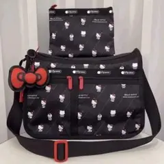 【新品未使用】レスポートサック　キティちゃん　ショルダーバッグ　ブラック