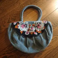 FEILER 花柄 グレー ハンドバッグ