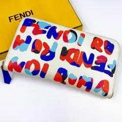 超レア✨ FENDI ラウンドファスナー 長財布 ロゴプリント マルチカラー