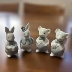 うさぎときくまの置物　4体