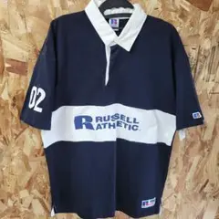 美品　RUSSELL ATHLETIC ポロシャツ 02 ネイビー/ホワイト