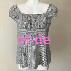 ef-de パフスリーブ　ボーダー　ペプラムトップス　サイズ7