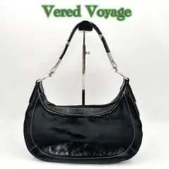 美品verde voyageエナメルブラックショルダーバッグ