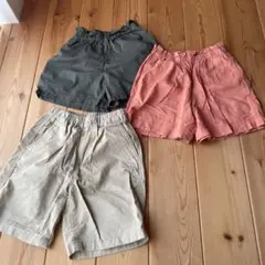 キッズハーフパンツ ショートパンツ　3色セット 120 UNIQLO 西松屋