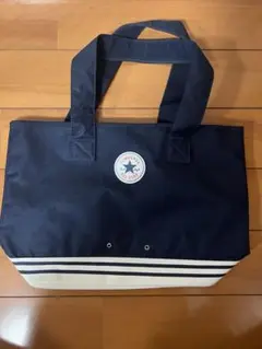 CONVERSE ネイビー ストライプ トートバッグ　内側ビニール