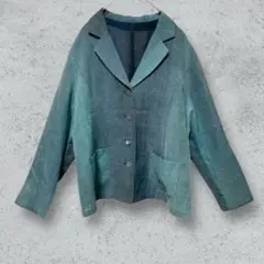 VIOLA【L】レディース/テーラードジャケット/薄手/羽織り/ブルー系/上着