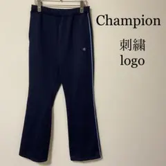 古着好きに!Champion ロゴ刺繍 ネイビー トラックパンツ レディース