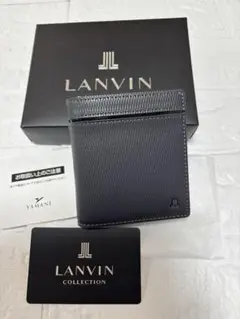 【美品】LANVIN COLLECTION ランバン 二つ折り財布 本革