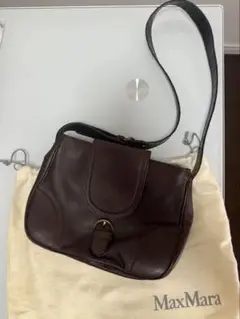 MaxMara ブラウンレザー ショルダーバッグ