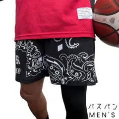バスパン　メンズ　バスケット　パンツ　スポーツ　ハーフパンツ　AS3-BK