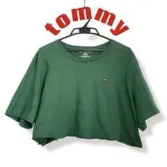 トミー　tommy クロップド Tシャツ　ショート丈　 半袖　XL