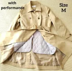 極美品　with performance　花柄ライナー付き　トレンチコート　M
