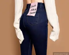 韓国　Chuu −5kg ジーンズ　ブラック 28　細身え　スキニーパンツ