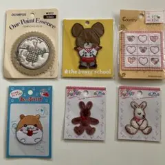 【新品】ワッペン　動物モチーフ ほか　6点セット