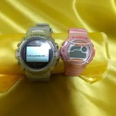 CYBEAT デジタル腕時計 シルバー ピンク