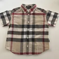 BURBERRY バーバリー　キッズ100A ノバチェック柄　半袖シャツ日本製
