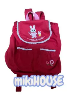 mikiHOUSE 赤いウサギ刺繍ベビーリュック