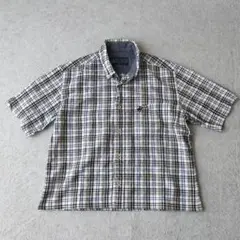 old unknown チェック シャツ 短丈 ボックスシルエット　x