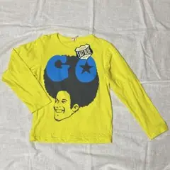 アフロデザインの黄色長袖Tシャツ おもしろTシャツ 120cm【未使用タグ付き】