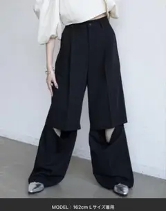 VACANCY マルチスリットスラックスパンツ ブラック 黒 L 3WAY 韓国