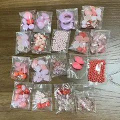ビーズまとめ売り　赤系・桃系