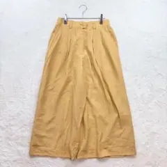 k1522　ジオ【44】橙色 ワイドパンツ タック入り 春夏 カジュアル