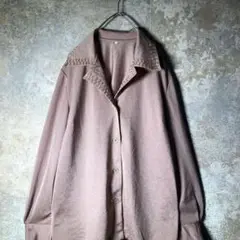 【ヴィンテージ】襟ステッチ入りシンプルシャツ 古着 ZBS5