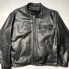 【米国製】Schott レザー ライダースジャケット 黒 42 本革 ライナー付