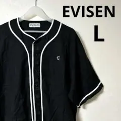 EVISEN エビセン　半袖シャツ　ベースボールシャツ　ロゴ　刺繍　L