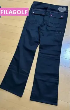 FILAGOLFレディースブラックフレアパンツ Lサイズ