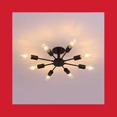 【お値下げ】ペンダントライト 8灯 黒 北欧風 LED対応 6-8畳