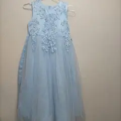 水色 刺繍入り フォーマルドレス