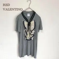 【RED VALENTINO】フリル　レース　リボン　装飾　カットソー　半袖　夏