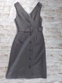 グレー ノースリーブ ラップワンピースRON MIYAKO FASHION