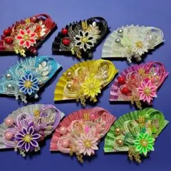 フリー出品No.18豪華セット《水引素材》友禅和紙使用扇子