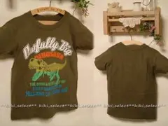 1352◆新品【110cm】カーキ/恐竜★Blue Mart★半袖Tシャツ