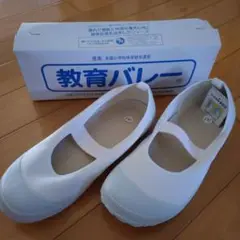 教育バレー ホワイト スクールシューズ 24.5cm