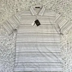 ARAGMIS グレー ストライプ ポロシャツ M