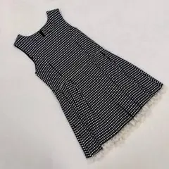 ⭐キャット⭐ワンピース キッズ ドット柄 膝丈 モノトーン レース 水玉 スリム