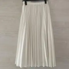 【日本製】ホワイト プリーツ ロングスカート