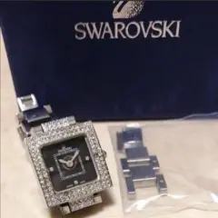 SWAROVSKI スワロフスキー 腕時計 スクエア ラインストーン