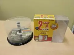 Blu-ray/DVD/CDケース（5枚パック）と録音用CD-R（80分、9枚）