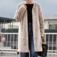 BEAUTYu0026YOUTH フェイクファー ノーカラーコート M