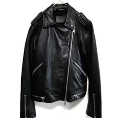 美品　オールセインツ　ラムレザー　本革　ダブルライダース　ヴィンテージ　UK6